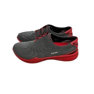 ECCO Biom Hybrid Mens Golf Shoes Grey Red Spikeless Leather Sneaker Size 45